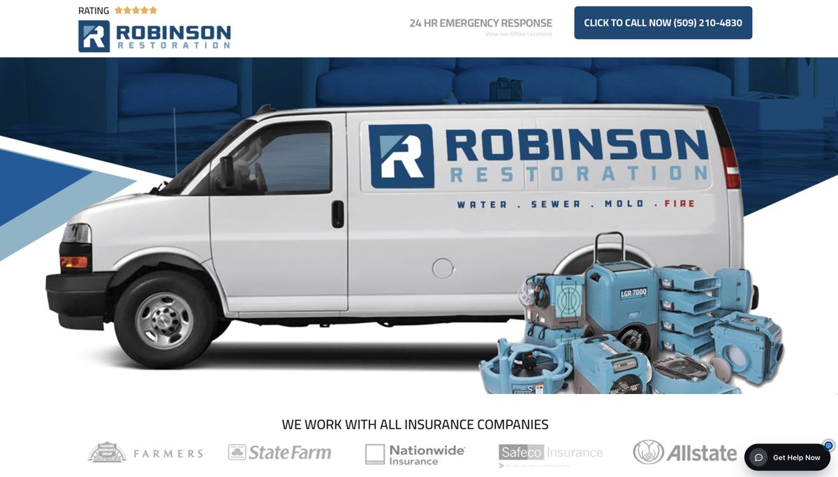 Robinson Restoration website homepage